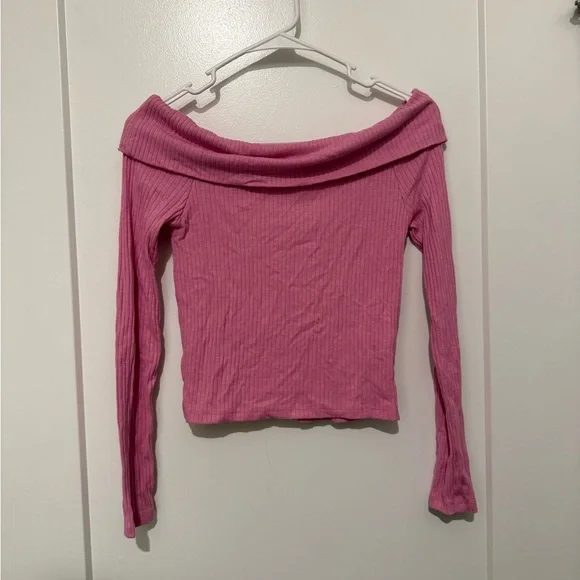 STRADIVARIUS OFF-THE-SHOULDER KNIT TOP - Picture 5 of 6